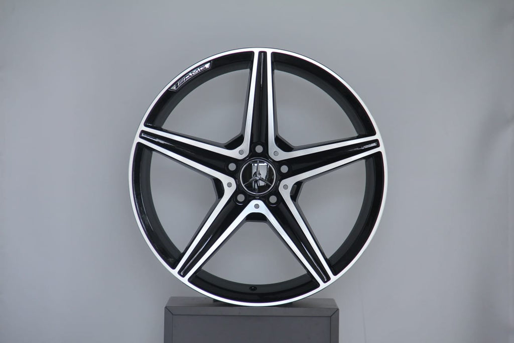 19" AMG Staggered Alloy Wheel Set - 5x112 PCD - Black Machine Face