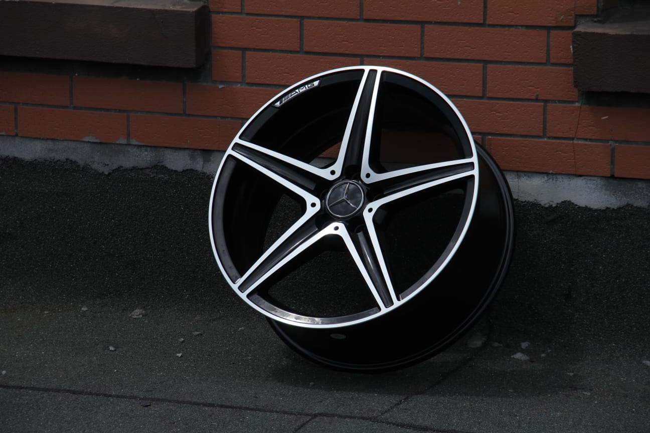 19" AMG Staggered Alloy Wheel Set - 5x112 PCD - Black Machine Face
