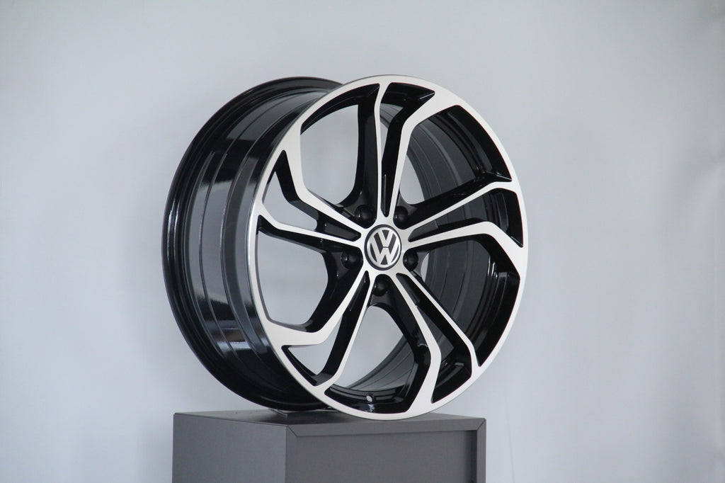 18" VW Wheels - 5x112 PCD - 8J - Black Machine Face - CB 57.1
